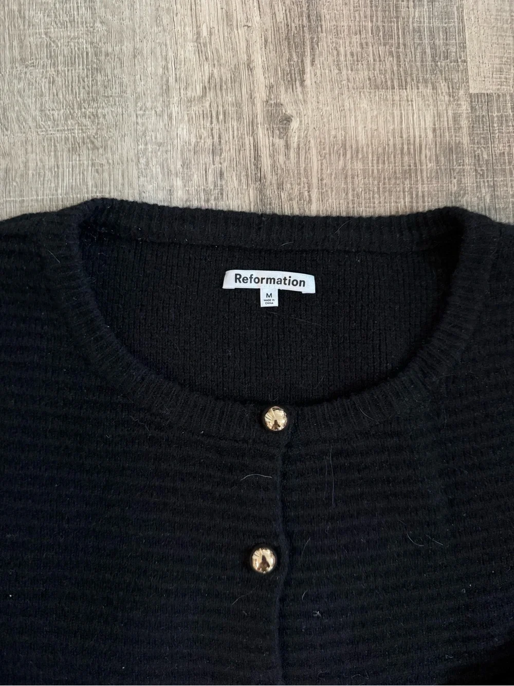 Reformation Gigi black ribbed cardigan M - Picture 7 of 8
